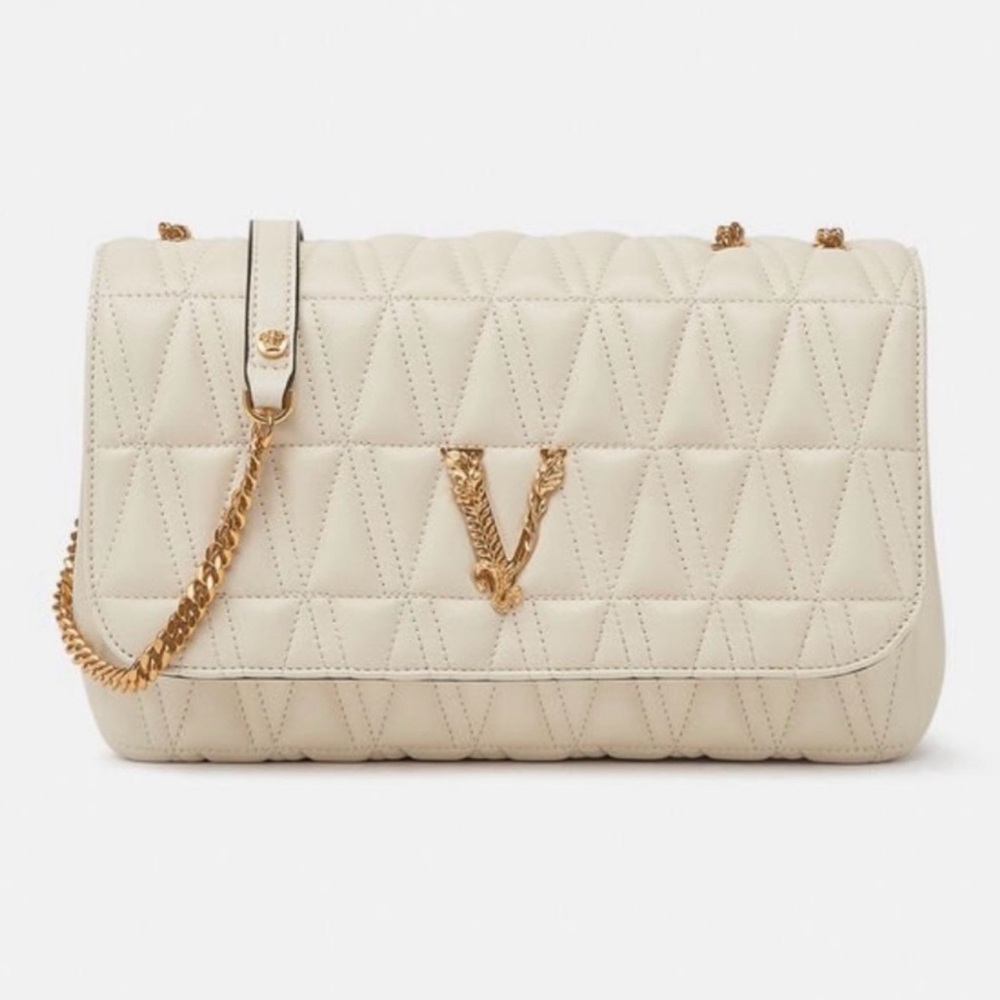 Versace Virtus Quilted leather shoulder bag